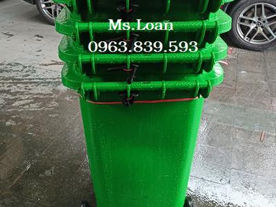Thùng rác nhựa 240lit đựng rác ngoài trời 6