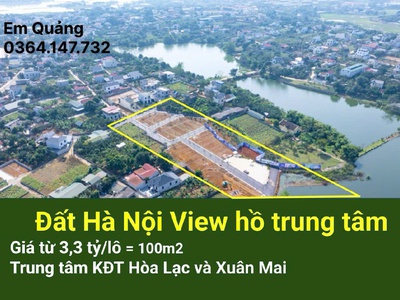 Đất view hồ, đối diện công viên không gian sống xanh, thoáng mát giữa lòng hoà lạc - xuân mai 0