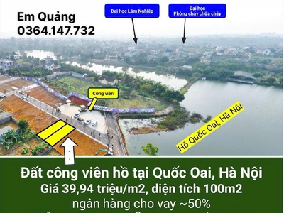 Đất view hồ, đối diện công viên không gian sống xanh, thoáng mát giữa lòng hoà lạc - xuân mai 1