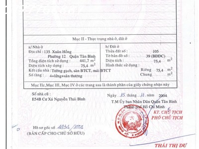 Bán mt 135 xuân hồng, p4, tân bình - 5 tầng - hđt 50tr/ tháng 2