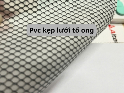Pvc kẹp lưới sợi polyester - pvc lưới lục giác màu đen 2