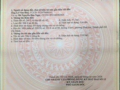 Chính Chủ Bán Nhà   80/10 Thạnh Xuân 43   Giá 5,72 Tỷ 11