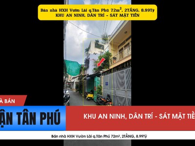 Bán nhà hxh vườn lài q.tân phú 72m , 2tầng, 8.99tỷ 0