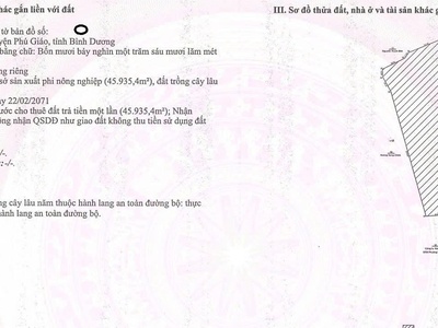 Bán đất trống Phước Hòa, Phú Giáo 48.405m 2