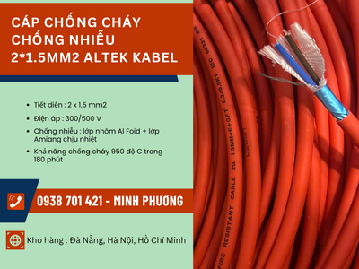 Cáp chống cháy chống nhiễu 2x1.5mm2 Altek Kabel giao ngay Hà Nội, Nam Định 2