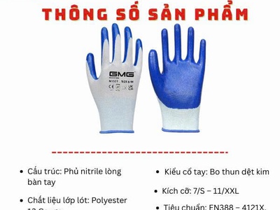  Găng Tay 13 Kim Phủ Nitrile GMG N1501 0