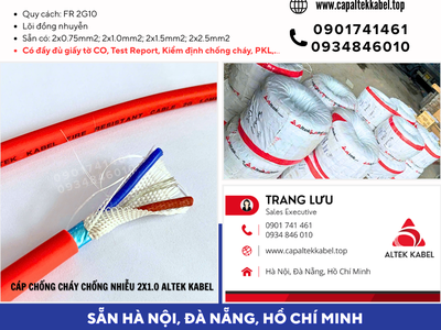 Cáp điện chống cháy chống nhiễu 2x1.0 sẵn Đà Nẵng, Bình Định, Phú Yên, Khánh Hòa 2