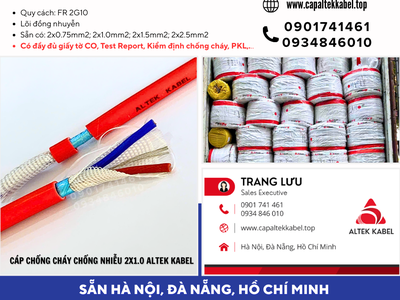 Cáp điện chống cháy chống nhiễu 2x1.0 sẵn Đà Nẵng, Bình Định, Phú Yên, Khánh Hòa 3