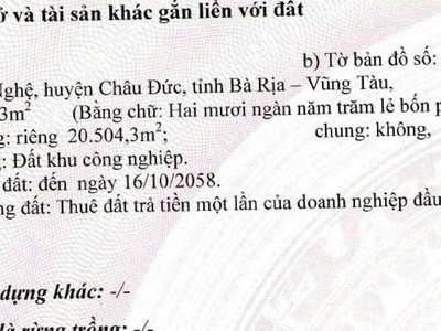 Bán nhà xưởng   KCN Châu Đức, Bà Rịa   Vũng Tàu   11.026m 5