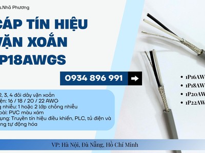 Cáp Vặn Xoắn Chống Nhiễu 1 Pair 18 AWG   Có Sẵn Khánh Hòa, Phú Yên, Bình Định 0