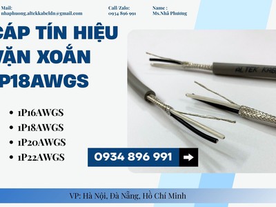 Cáp Vặn Xoắn Chống Nhiễu 1 Pair 18 AWG   Có Sẵn Khánh Hòa, Phú Yên, Bình Định 1
