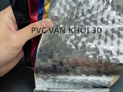 Màng Pvc vân lập phương 3D- hiệu ứng khối kim loại sang trọng 1