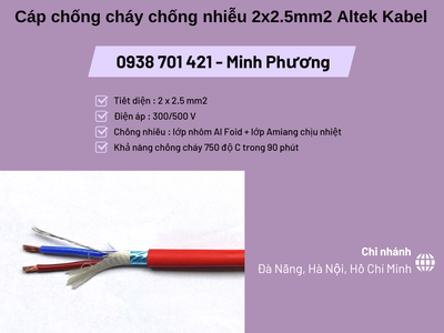 Cáp chống cháy chống nhiễu 2x2.5mm2 Altek Kabel   Giá tốt cho công trình điện 2