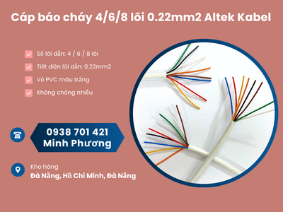 Cáp báo cháy Altek Kabel 4/6/8 lõi 0.22mm2 giá tốt Đà Nẵng, Thanh Hóa, Nghệ An 1