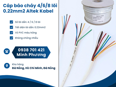 Cáp báo cháy Altek Kabel 4/6/8 lõi 0.22mm2 giá tốt Đà Nẵng, Thanh Hóa, Nghệ An 0