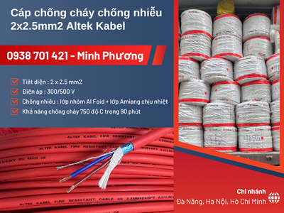 Cáp chống cháy chống nhiễu 2x2.5mm2 Altek Kabel   Giá tốt cho công trình điện 0