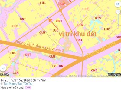 Bán đất xã vàm cỏ mặt tiền đường dh25 giá 1,5 tỷ 1