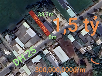 Bán đất xã vàm cỏ mặt tiền đường dh25 giá 1,5 tỷ 0