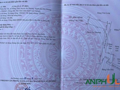 Cần bán gấp lô đất TDP Hy Tái, Phường An Hải   An Dương cũ , TP Hải Phòng 1