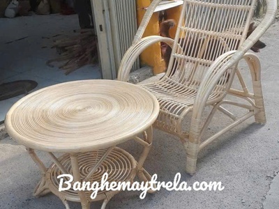 Bàn ghế mây uống trà thư giãn 0