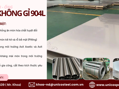 Thép khong gỉ 904L UNICO: Siêu vật liệu kháng axit và hóa chất mạnh 0