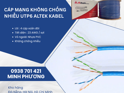 Cáp mạng không chống nhiễu UTP6 Altek Kabel Gía tốt, hàng sẵn kho, giao toàn quốc 0