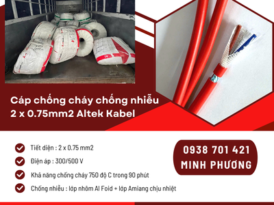 Cáp chống cháy chống nhiễu 2x0.75mm    Giải pháp an toàn cho hệ thống tín hiệu 0