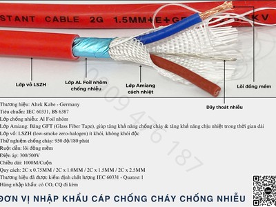 Cáp chống cháy chống nhiễu altek kabel 0