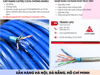 Cáp mạng Cat5e, Cat6 Altek Kabel chuẩn TCVN 8698:2011 về mạng viễn thông 0