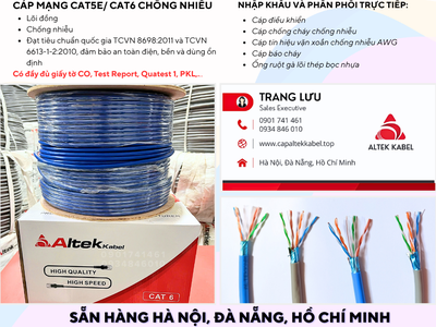 Cáp mạng Cat5e, Cat6 Altek Kabel chuẩn TCVN 8698:2011 về mạng viễn thông 1