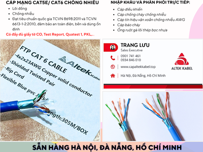 Cáp mạng Cat5e, Cat6 Altek Kabel chuẩn TCVN 8698:2011 về mạng viễn thông 3