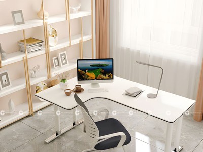 Bàn Làm Việc Tại Nhà Gỗ MDF Thiết Kế Chữ L Hiện Đại 2