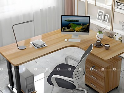 Bàn Làm Việc Tại Nhà Gỗ MDF Thiết Kế Chữ L Hiện Đại 1