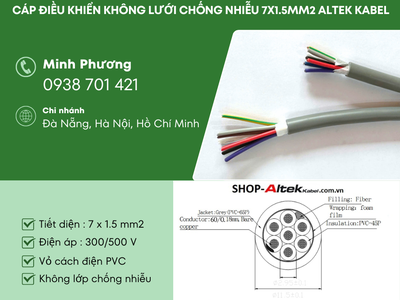 Cáp tín hiệu không chống nhiễu 7x1.5mm2 Altek Kabel phân phối Huế, Nghệ An 1