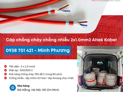 Cáp chống cháy chống nhiễu 2x1.0mm2 Altek Kabel giao Đà Nẵng, Quảng Nam, Huế 0