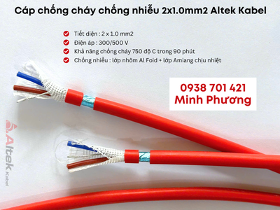Cáp chống cháy chống nhiễu 2x1.0mm2 Altek Kabel giao Đà Nẵng, Quảng Nam, Huế 2