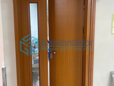 Cửa thép vân gỗc 2 cánh lệch 0