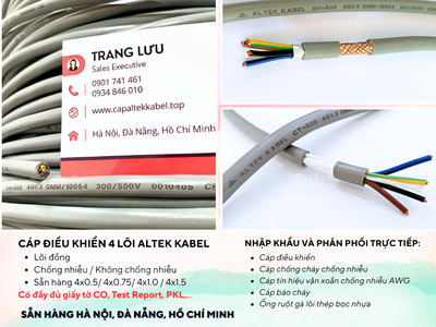 Cáp điều khiển 4 lõi chống nhiễu/ không chống nhiễu - Altek Kabel 1
