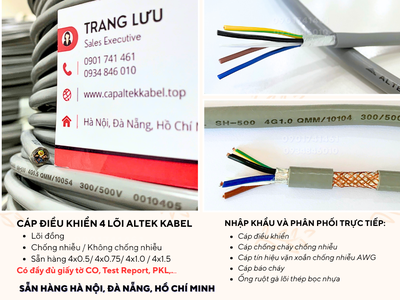 Cáp điều khiển 4 lõi chống nhiễu/ không chống nhiễu - Altek Kabel 2