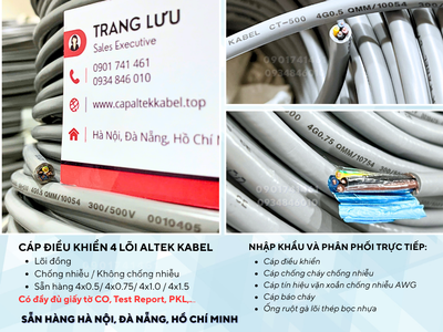 Cáp điều khiển 4 lõi chống nhiễu/ không chống nhiễu - Altek Kabel 3