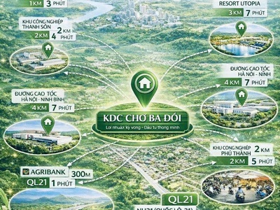 Chỉ hơn 300 triệu   sở hữu đất sổ hồng ngay trung tâm THỊ TRẤN BA HÀNG ĐỒI 4