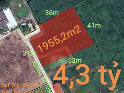 Bán lô đất thổ lúa làm nhà vườn xã nhựt tảo giá 4,3 tỷ 0