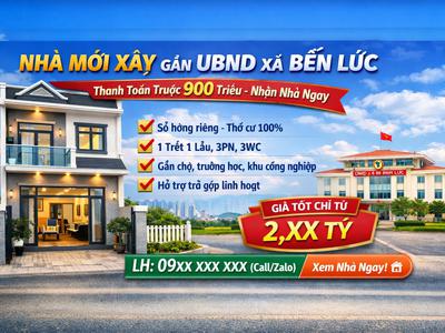 Cơ hội sở hữu nhà mới xây 2 tầng ngay trung tâm Bến Lức 7