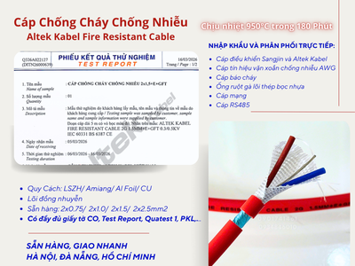 Cáp chống cháy chống nhiễu 2x0.75/2x1.0/2x1.5/2x2.5 - Altek Kabel 1