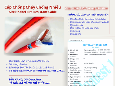 Cáp chống cháy chống nhiễu 2x0.75/2x1.0/2x1.5/2x2.5 - Altek Kabel 2