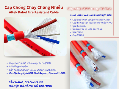 Cáp chống cháy chống nhiễu 2x0.75/2x1.0/2x1.5/2x2.5 - Altek Kabel 3