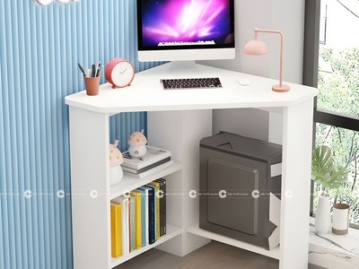 Bàn Làm Việc Tại Nhà Gỗ MDF Góc Tường Tối Ưu Diện Tích 1