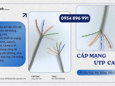 Cáp Mạng UTP Cat5e Không Chống Nhiễu 24AWG   Có Sẵn Đà Nẵng, Hà Nội, TP.HCM 1