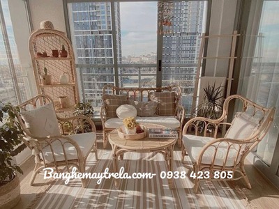 Bàn ghế sofa mây tự nhiên- Sofa mây tre đan 1
