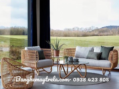 Bàn ghế sofa mây tự nhiên- Sofa mây tre đan 2